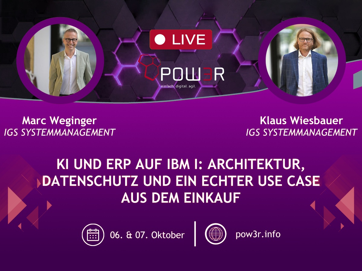 IGS ERP spricht KI – live auf der POW3R 2026 in Würzburg